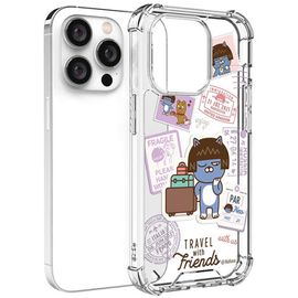 [S2B] KAKAO FRIENDS Clear AirCushion Reinforced Case – Slim, Shock-Absorbing, Wireless Charging Compatible, Camera & Button Protection for iPhone - Made in Korea